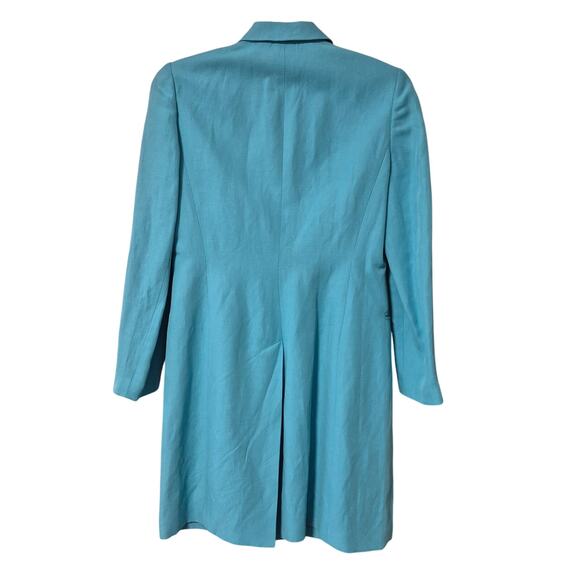 Sigrid Olsen Womens Teal Turquoise Size 8 Long-Line Fitted Blazer Jacket Lined - Picture 2 of 16